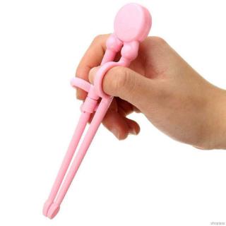 Shoplara - palillos de entrenamiento de plástico fáciles de usar con anillo de dedo de silicona para niños adultos y principiantes
