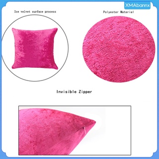 50x50cm Square Short Plush Velvet Throw Cushion Cover For Sofa Brown (9)