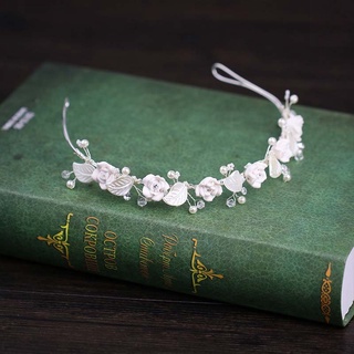 Blanco arcilla flor novia tocado dulce hojas novia Tiara joyería de pelo boda accesorios para el cabello