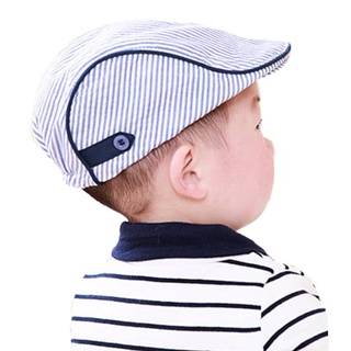 [STS] Cute Baby Infant Boy Girl Stripe Beret Cap Peaked Baseball Hat BU