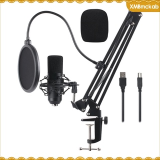 kit de micrófono usb, streaming podcast pc condensador micrófono para juegos, video, grabación de música, micrófono de estudio con brazo de tijera