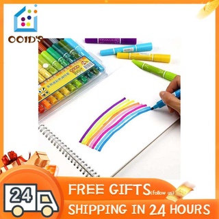 Ooids 24 colores doble cabeza aceitada marcador de arte suministros escolares dibujo marcadores conjunto para niños