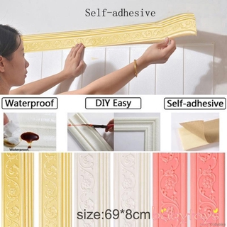 3D impermeable autoadhesivo papel pintado borde pegatinas decoración de pared extraíble borde pegatina de esquina guardias