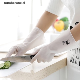 ONE 1 Pair Silicone Dishwashing Kitchen Durable Cleaning Thin Rubber Gloves .
