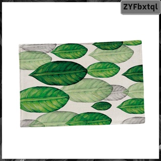 Modern Green Leaf Dining Table Place Mats Pads Drinks Coaster Tableware Mat (3)