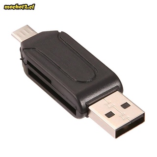 Negro ABS confiable Micro USB OTG TF T-flash lector de tarjetas para teléfono celular PC