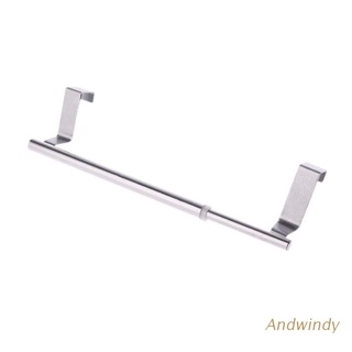 AND Extendable Over Door Towel Rack Bar Hanging Holder Bathroom Kitchen Hotel Cabinet Cupboard Shelf Rail Stainless Steel