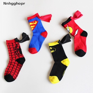 [nnhgghopr] calcetines para niños capa superman spiderman niños niñas cosplay calcetines deportivos venta caliente