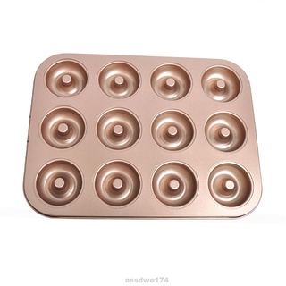 herramienta de cocina engrosada antiadherente fácil de limpiar 12 cavidades donut molde para hornear