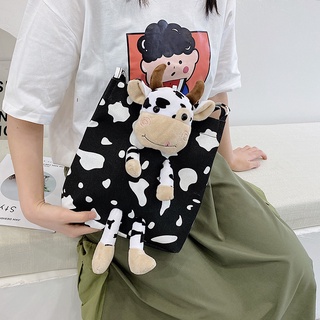 dqxw6.clBolso de lona de gran capacidad para mujer de un solo hombro 2021 nuevo coreano ins estudiante salvaje linda pequeña vaca muñeca bolso de mano