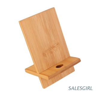 salesgirl - soporte para teléfono celular de bambú, escritorio, soporte para cuna, con agujero de carga