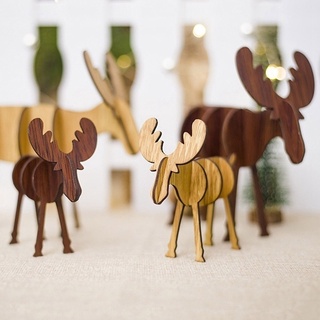 colgantes de ciervo de madera de navidad adornos de árbol de navidad regalo para decoración de fiestas de navidad