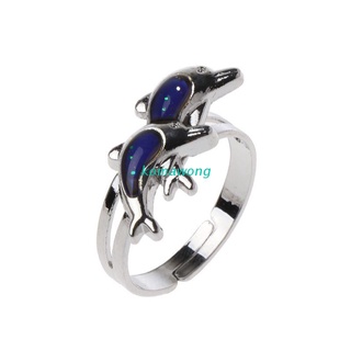 kom jump dolphin cambio de color anillo de ánimo emoción sensación de temperatura anillos de mujer