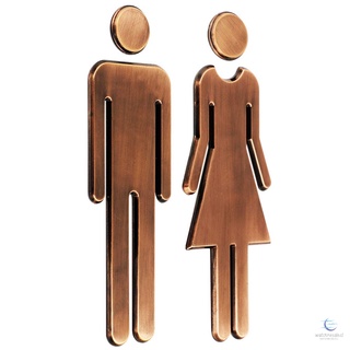 2Pcs/Set ABS Bathroom Sign Adhesive Backed Men's Women's Toilet Symbol