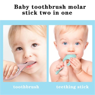 Rebuy1 cepillo De dientes De silicón flexible con dibujo 2 en 1 Para limpieza De Dos/Multicolorido (9)
