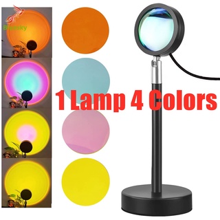 1 lámpara de 4 colores 4 en 1 luz de puesta de sol nunca establece la proyección de la lámpara de la sala de estar de la luz creativa decoración de la lámpara de pie USB de la fuente de alimentación de la lámpara de luz de noche