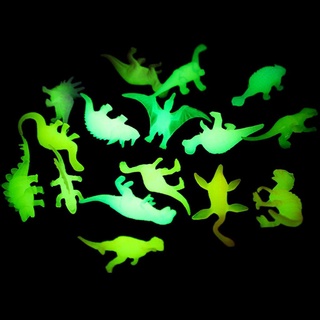 16 pzas/set de dinosaurios noctilucentes jurasic/dinosaurio Que brillan en la oscuridad/dinosaurios.