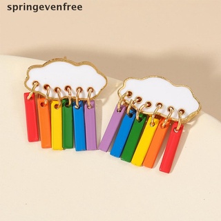 spef cloud pendientes de gota de lluvia para mujer exquisito arco iris colgante pendientes de fiesta joyería gratis