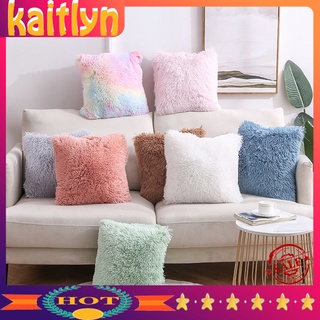 Kaitlyn Square Shaped Pillow Covers Decorative Fluffy Plush Cushion Cover Multi-purpose for Couch