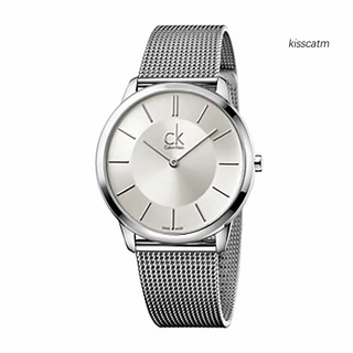 KISS-GFX CK reloj de pulsera de cuarzo analógico analógico redondo con correa de malla para hombre y mujer regalo (4)