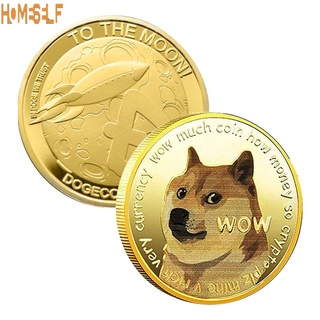homerself Moneda Conmemorativa Shiba Inu Doge color Tridimensional Alivio Medallón Chapado En Oro Plata metal Insignia virtual