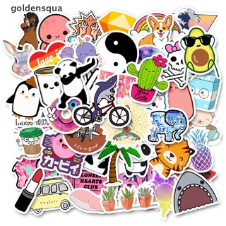 [goldensqua] 50Pcs Cute Cartoon Stickers DIY Laptop Luggage Guitar Bicycle Skateboard Decals .