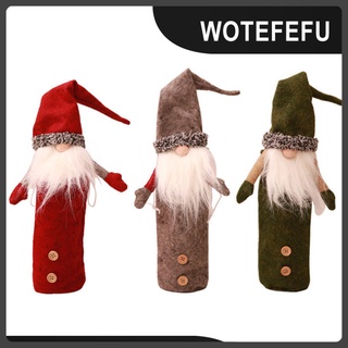 [wotefefu] Cubierta de botella de vino, linda bolsa de botella de vino para decoraciones de navidad feas decoraciones de navidad