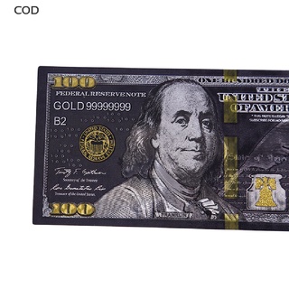 [cod] lámina de oro negro antiguo usd 100 moneda dólares conmemorativos billetes decoración caliente (3)