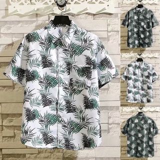 [ufas] camisa hawaiana de manga corta con estampado de manga corta para hombre/camisa casual de solapa para vacaciones