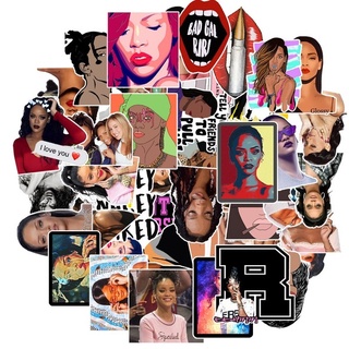 Z&m Rihanna pegatinas 50 unids/Set Superstar pegatinas impermeables para juguetes
