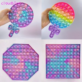 gran tamaño arco iris push pops burbuja juguete anti-estrés pop it fidget juguetes