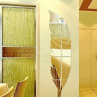 LiveCity - pegatinas de pared con espejo de plumas 3D, decoración del hogar, bricolaje