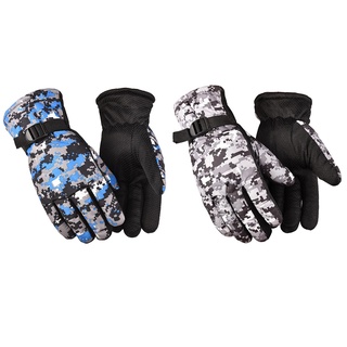 guantes de lana térmica de invierno a prueba de viento/guantes de ciclismo deportivos de dedo completo (1)