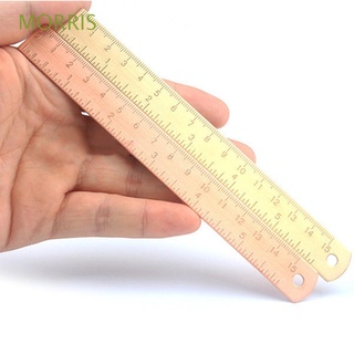 MORRIS 15cm Brass Straight Ruler Metal Learning Measuring Ruler Drawing Ruler Bookmark Creative Students Stationery Unisex for School Office/Multicolor