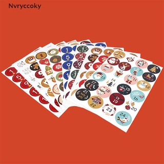 Nvryccoky 24 pzs calcomanías adhesivas con Tema De navidad/día De navidad/Vintage (1)