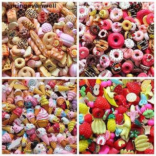 [springevenwell] 10 pzs mini juego de comida/pastel/galleta/ donuts/accesorios para teléfono móvil en miniatura (8)