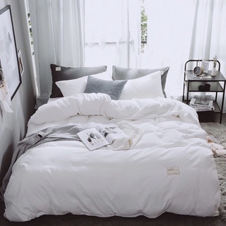 cream white hotel style tempat tidur impreso 4 en 1 juego de ropa de cama sábana funda de almohada manta conjunto pilihan warna-warni sin edredón (1)