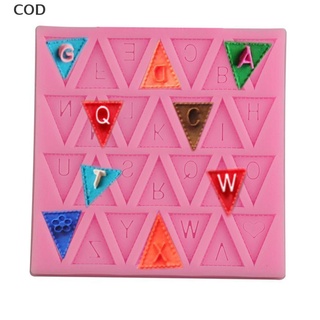 [COD] Letters Mold Triangle Alphabet Silicone Fondant Chocolate Baking Mould Cake Decorating Tool HOT