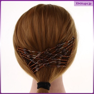 Mujeres Slide Easy Double Hair Peine Vintage Stretch Magic Beads Clip Updo Hairstyle