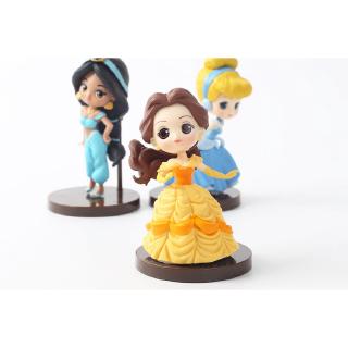 8 unids/lote q posket princesas figura juguetes muñecas tiana blanco nieve rapunzel ariel cenicienta belle sirena pvc figuras juguetes (5)
