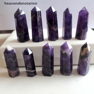 [heavendenotation] Natural Purple Dream Amethyst Quartz Crystal Stone Point Healing Hexagonal Wand