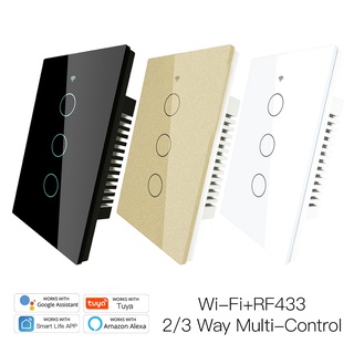 Ready Smart Light Switch RF433 Wall Touch Life/Tuya App Control Funciona Con Alexa Google Home 100-250V smar