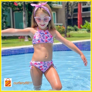 Niños niños bebé niñas impresión Bowknot traje de baño traje de baño Bikini verano trajes/bebés Ourfairy88.Br