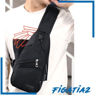 [FIGATIA2] Bolso de hombro para hombre de moda, bolsa de hombro, puerto de carga USB, paquete de día