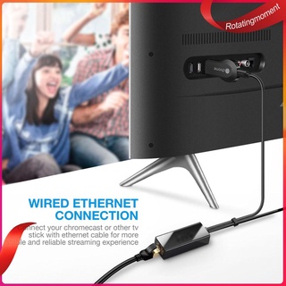 (RotatingMoment) Adaptador Micro USB a RJ45 Ethernet para TV Stick 480Mbps tarjeta de red LAN