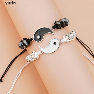 yutin 2 yin yang pulseras de cordón ajustable hechas a mano pulseras trenzadas amigos.