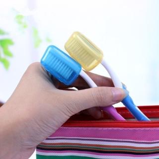 5 unids/Set de viaje portátil Mini cepillo de dientes Protector de cabeza cubierta titular cubierta limpia e higiénica (8)