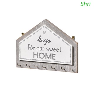 Shri Porta llaves exquisite Para estante De almacenamiento De pared con 7 huecos Organizador De pared De tienda creativa señal De madera Gancho Gancho Gancho (1)