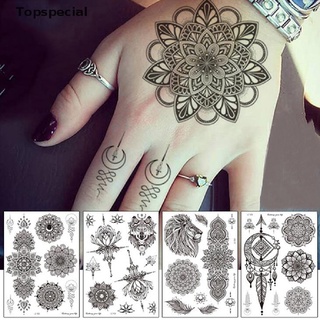 [topspecial] pegatina temporal de tatuaje impermeable negro retro patrón de mano pegatina de tatuaje.