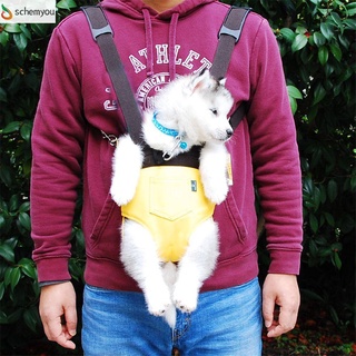 SCHEMYOU Transpirable Perro Gato Hangbag Bolsa De Viaje Gatito Cachorro Mascota Portátil Textura De Algodón Mascotas Suministros Al Aire Libre Mochila/Multicolor